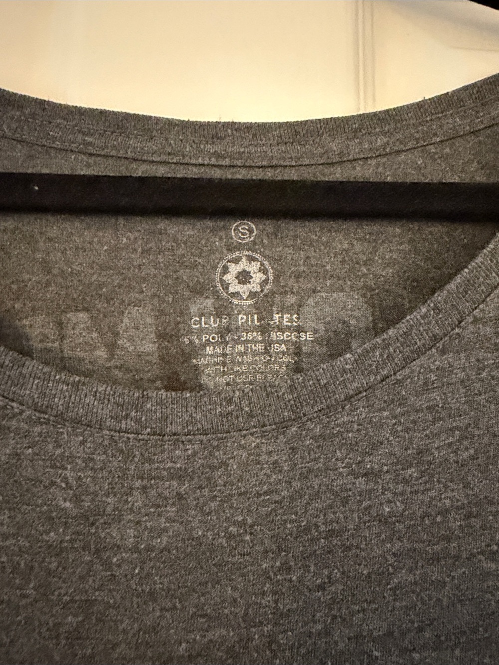 Club Pilates Women's Long Sleeve Tee - Gray with White Logo - Picture 3 of 3